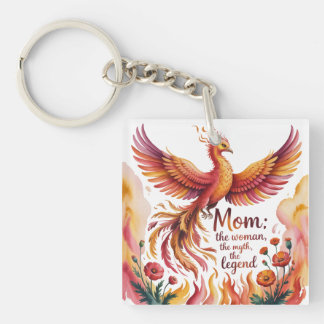 Mom: The Woman, The Myth, The Legend Keychain