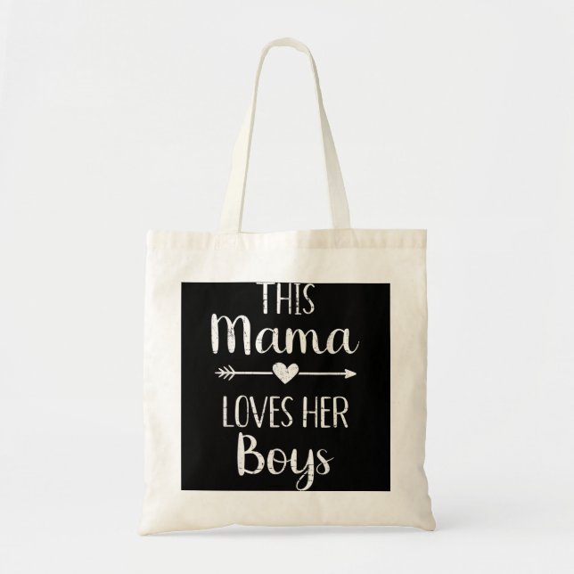 Mom this mama loves her boys  tote bag (Front)