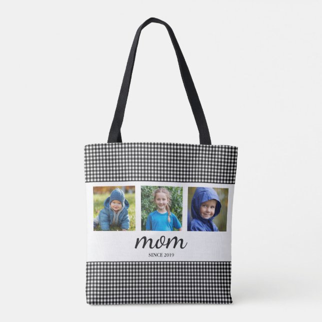 Mom Three Photo Tote Bag (Dos)
