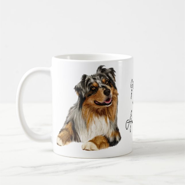 Mom to An Ausshole- Australian Shepherd Mug (Left)