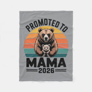 Mom To Be 2026 Retro Bear Family Graphic Fleece Blanket