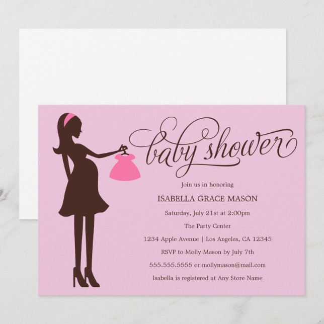 Mom to Be | Baby Pink Invitation (Front/Back)