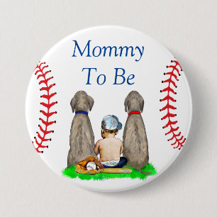 Mom to Be   Baseball Themed Boy's Baby Shower 3 Inch Round Button