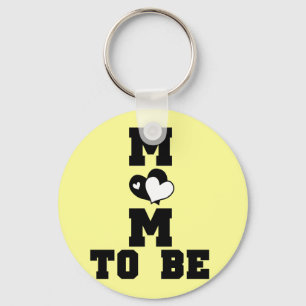 MOM to Be - Black Text Keychain