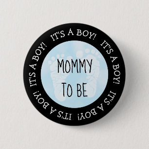 Mom to be Blue Baby Shower Button