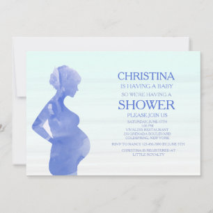 Mom To Be Blue Baby Shower Invitation