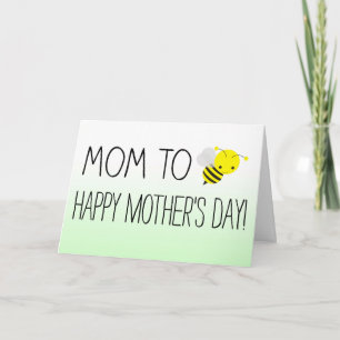 Mom to Be, Cute Bumblebee New Mother's Day Card