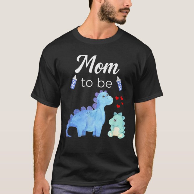 Mom To Be Dinosaur Baby Shower For Boy T-Shirt (Front)