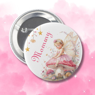 Mom to Be   Fairy Cottage Core Girl's Baby Shower  2 Inch Round Button