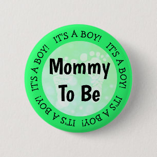 Mom to be Green Baby Shower Button