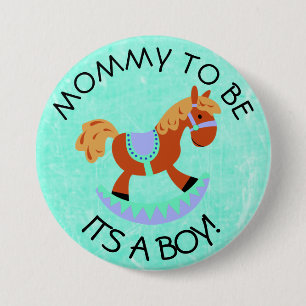 Mom to be Horse Rocker Baby Shower Button