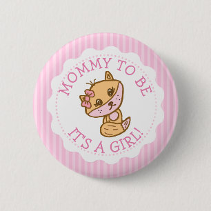 Mom to be Little Fox Baby Shower 2 Inch Round Button