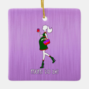 Mom To Be Maternity Custom Personalized Name Date Ceramic Ornament