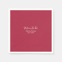 mom to be name date maroon white baby shower red