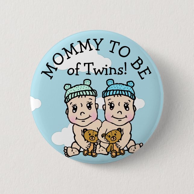 Mom to be of Twins, Baby Shower Button (Front)