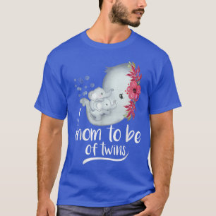 Mom To Be Of Twins Elephant Baby Shower T-Shirt