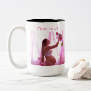 Mom to be personalized photography ,mother's day Two-Tone coffee mug
