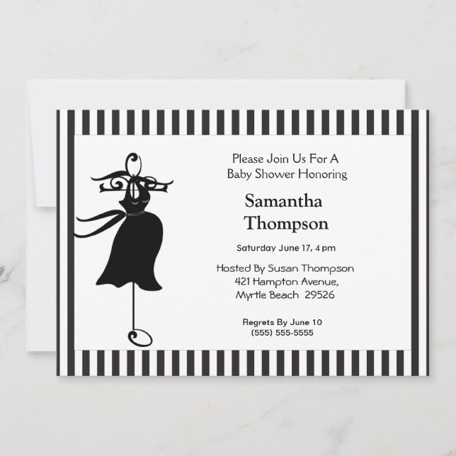 Mom to Be  Silhouette Baby Shower Invitation (Front)