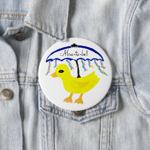 Mom-to-be Yellow Ducky Umbrella Shower Button