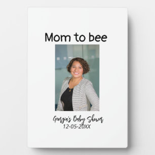 Mom to bee add photo name baby shower date  plaque
