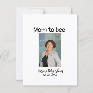 Mom to bee add photo name baby shower date postcard