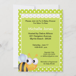 Mom To Bee Baby Shower  Invitation