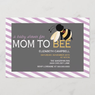 Mom-to-BEE Baby Shower Invitation - shabby orchid
