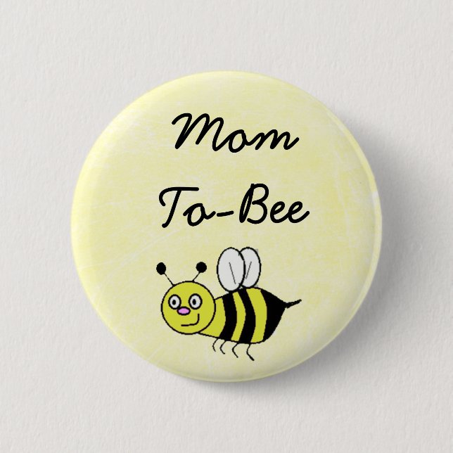 Mom-To-Bee Baby Shower Mommy Pin (Front)