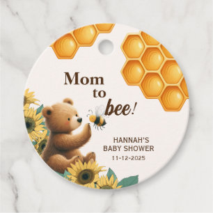 Mom to Bee Bearly Wait Baby Shower Favour Tags