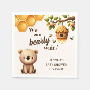 Mom to Bee Bearly Wait Baby Shower Napkin