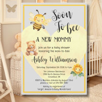 Mom-to-Bee Honey Bear Baby Shower Invitation