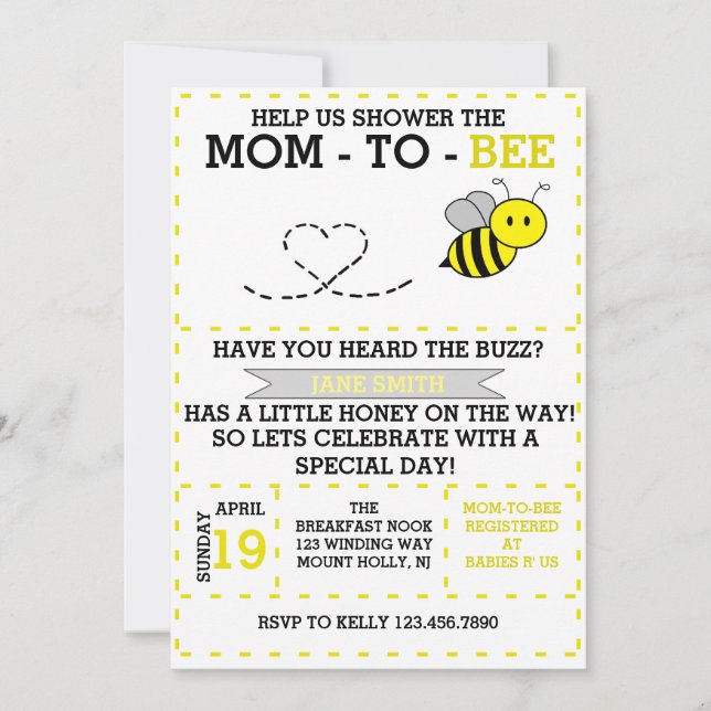 Mom-to-bee Invitation (Front)