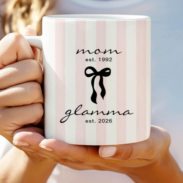 Mom to Glamma Est Mug with Bow (Creator Uploaded)