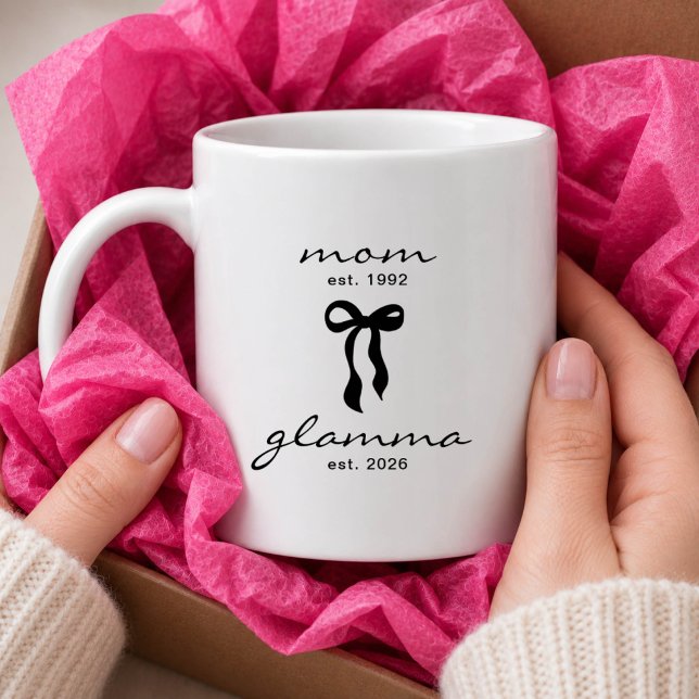 Mom to Glamma Est Mug with Bow (Creator Uploaded)