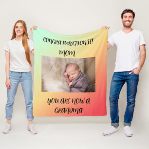 Mom To Grandma 1 photo Contemporary Vintage Fleece Blanket