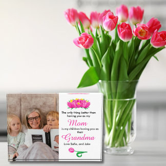 Mom to Grandma Only Thing Better Photo Block