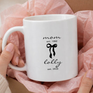 Mom to Lolly Mug Pink Bow Stripes