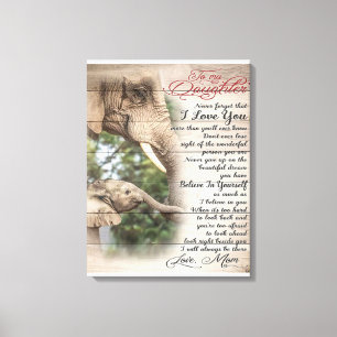 Mom To My Daughter Letter, Girl Birthday Gift Canvas Print