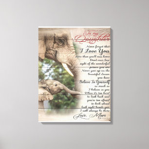 Mom To My Daughter Letter, Girl Birthday Gift Canvas Print