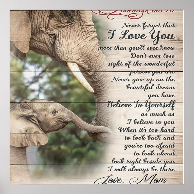 Mom To My Daughter Letter, Girl Birthday Gift Poster (Front)