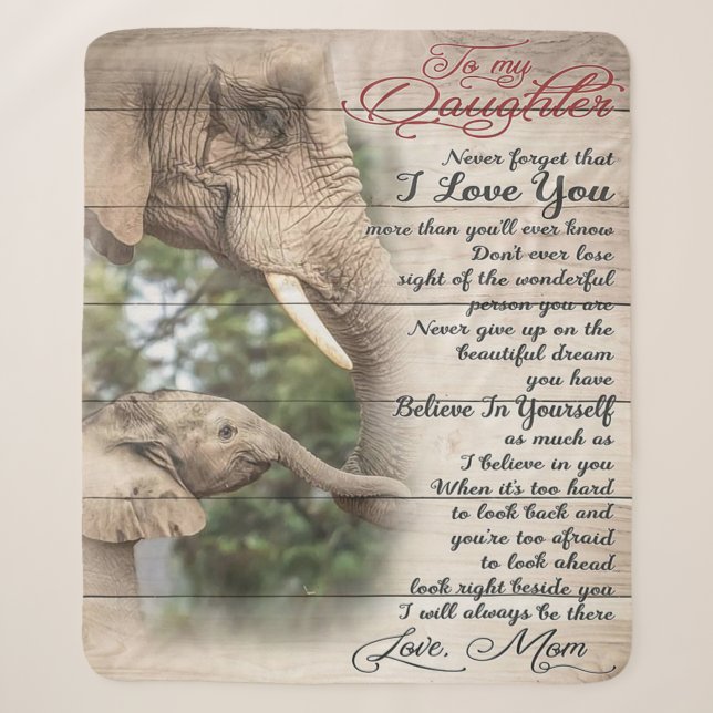 Mom To My Daughter Letter, Girl Birthday Gift Sherpa Blanket (Front)