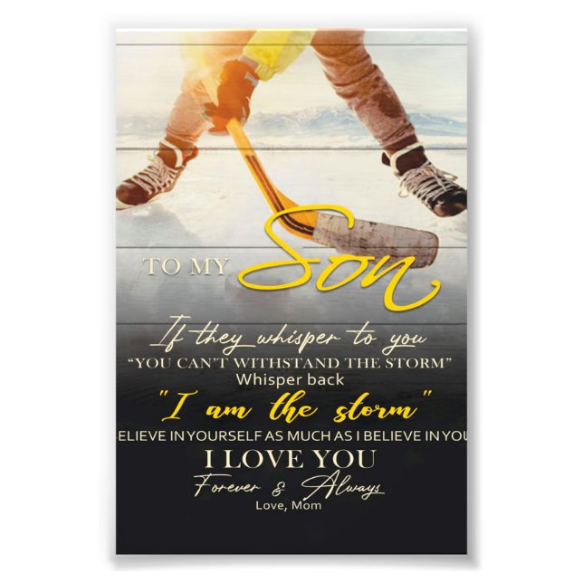 Mom To my Son Gift, Son Birthday Gift Idea Photo Print (Front)