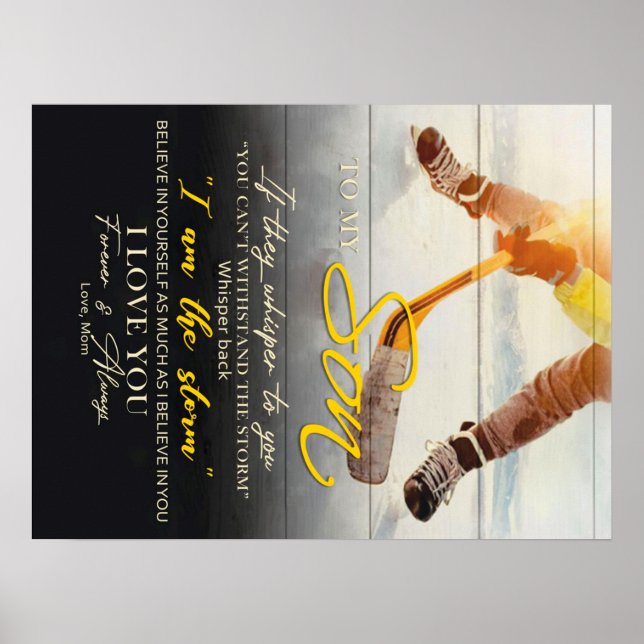 Mom To my Son Gift, Son Birthday Gift Idea Poster (Front)