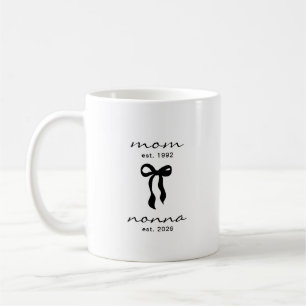 Mom to Nonna Est Mug with Bow