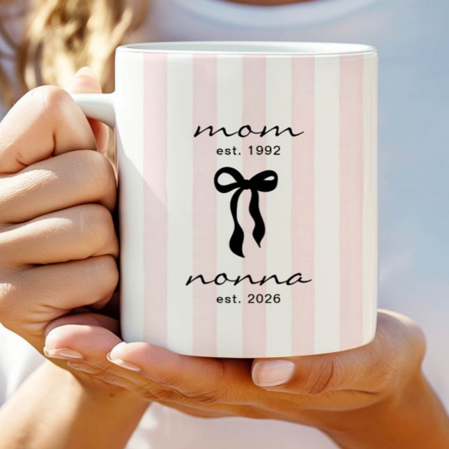 Mom to Nonna Est Mug with Bow (Creator Uploaded)