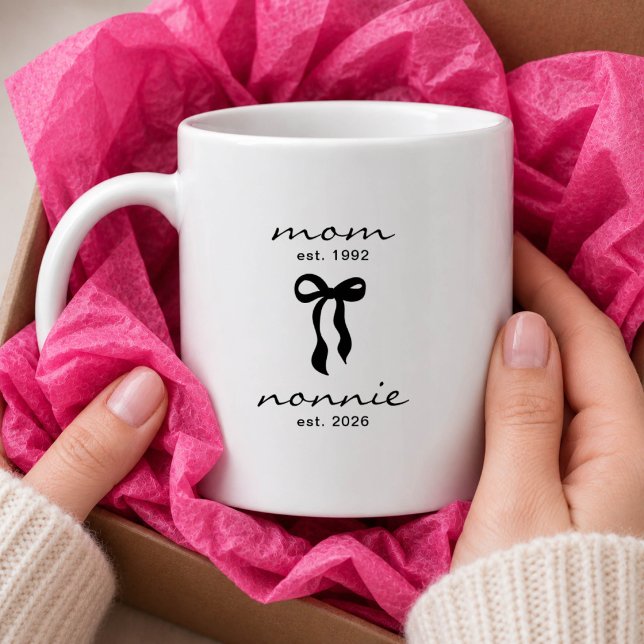Mom to Nonnie Est Mug with Bow (Creator Uploaded)