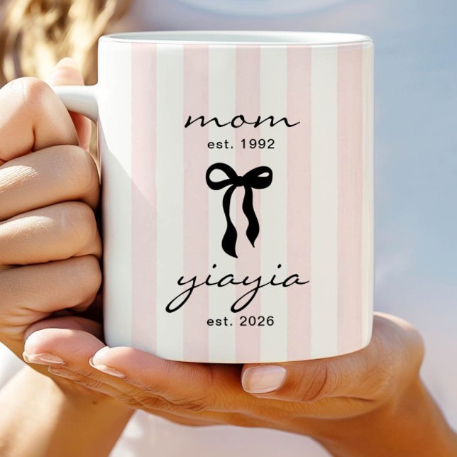 Mom to Yiayia Est Mug with Bow (Creator Uploaded)