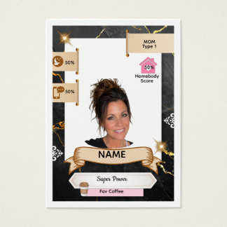 Mom Trading Card in Classic Black, Gold and Pink