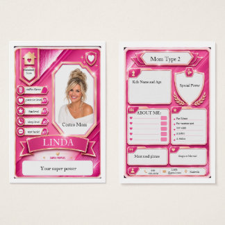 Mom Trading Card in Pretty Pink Blaze