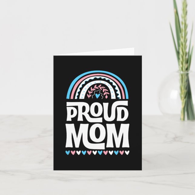Mom Transgender Pride Flag Mothers Day Bohemian  Card (Front)